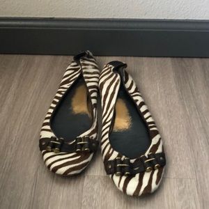 Zebra Fur J. Crew Flats